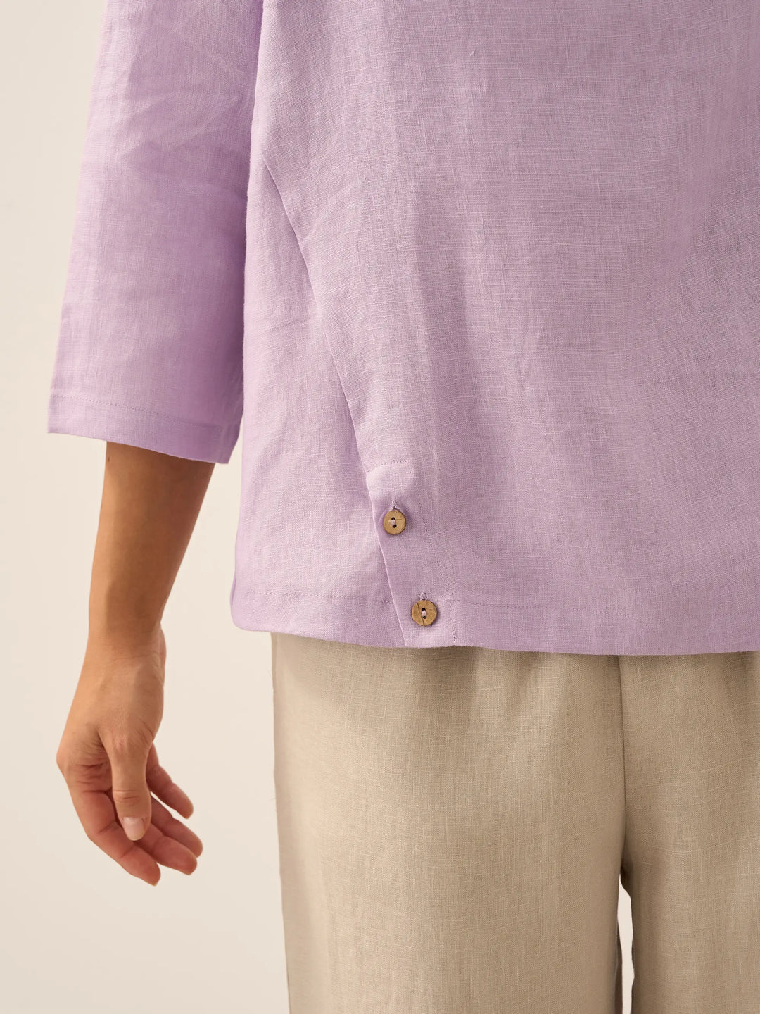 Perquaza™ | Linen Soft-Fold Collar Top - Perquaza.com